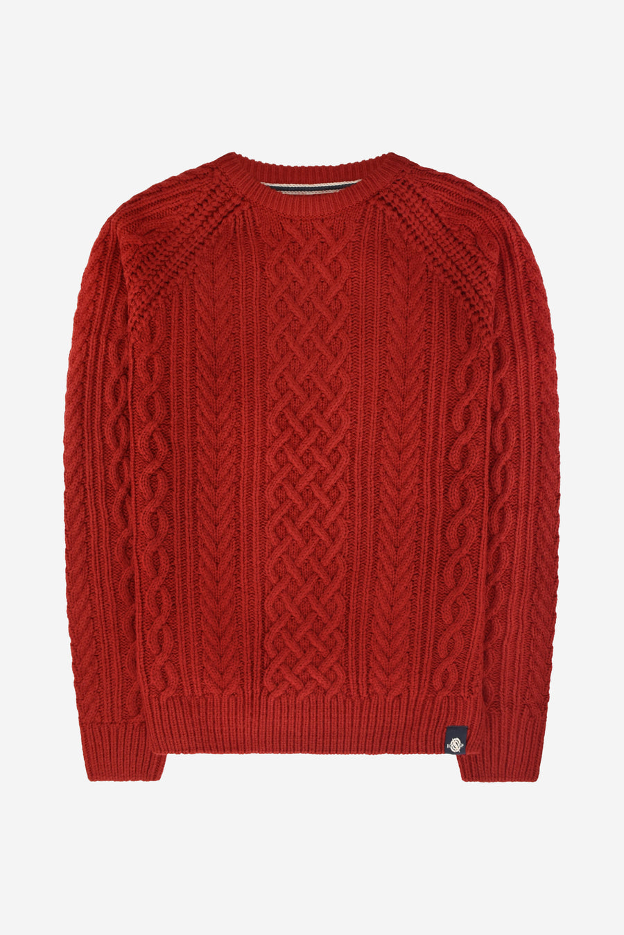 Humble Pioneer - Men's Red Fisherman Cable Knit Jumper