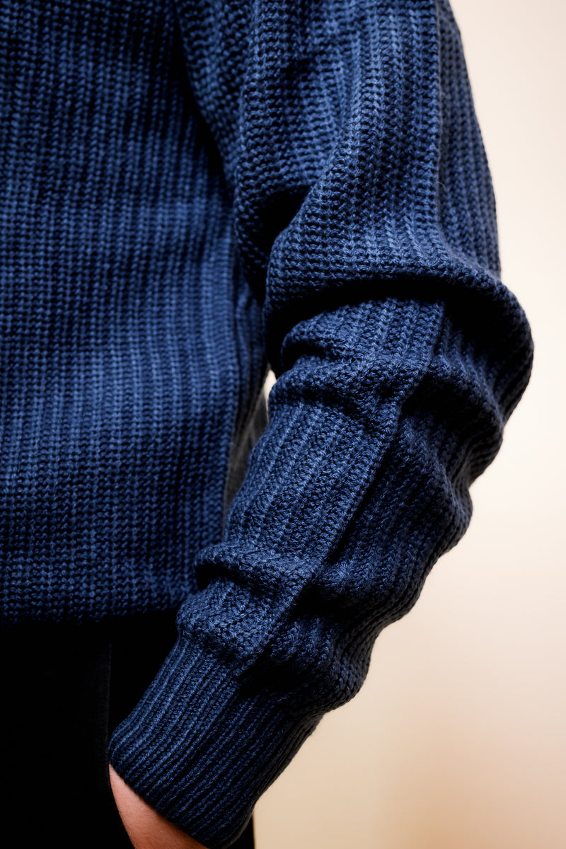 Humble Pioneer - Men's Midnight Blue Fisherman Rib Crewneck
