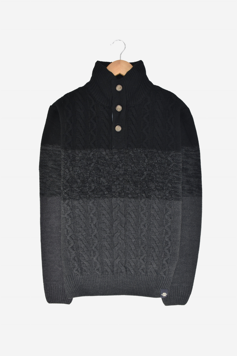 Humble Pioneer - Men's Black Placket Jumper