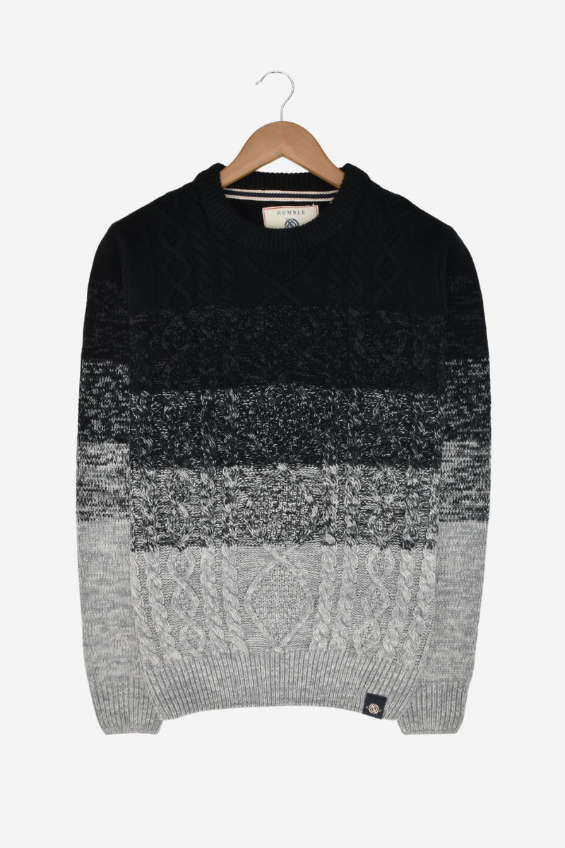 Humble Pioneer - Men's Charcoal Cable Crewneck Mix