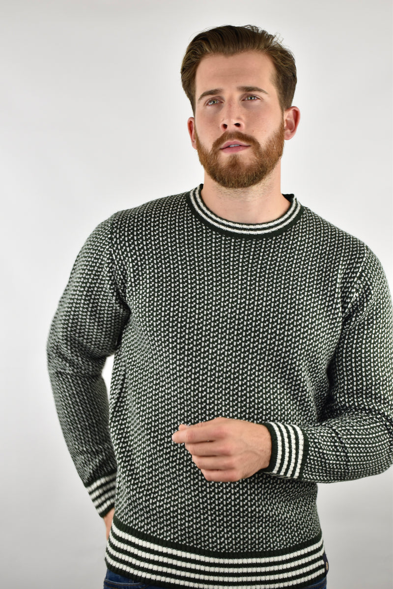 Humble Pioneer - Men's Dark Olive Norwegian Jumper
