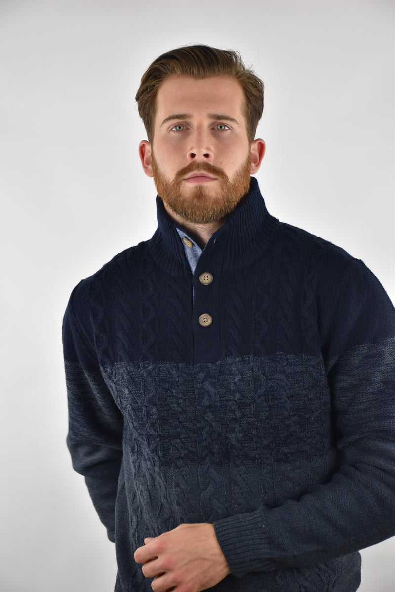 Humble Pioneer - Men's Navy Placket Jumper