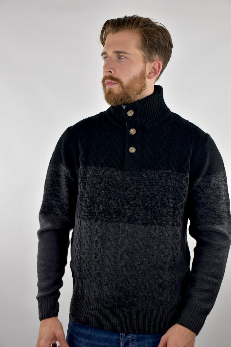Humble Pioneer - Men's Black Placket Jumper