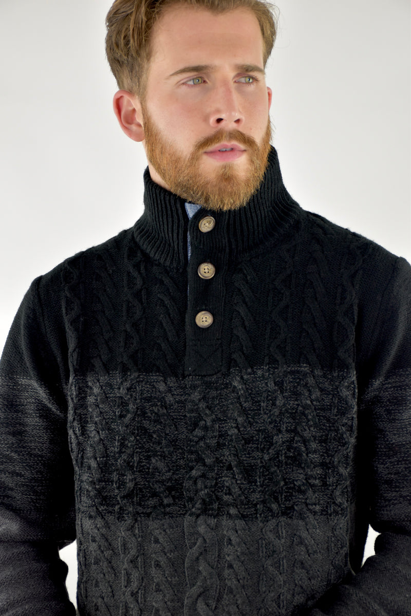 Humble Pioneer - Men's Black Placket Jumper