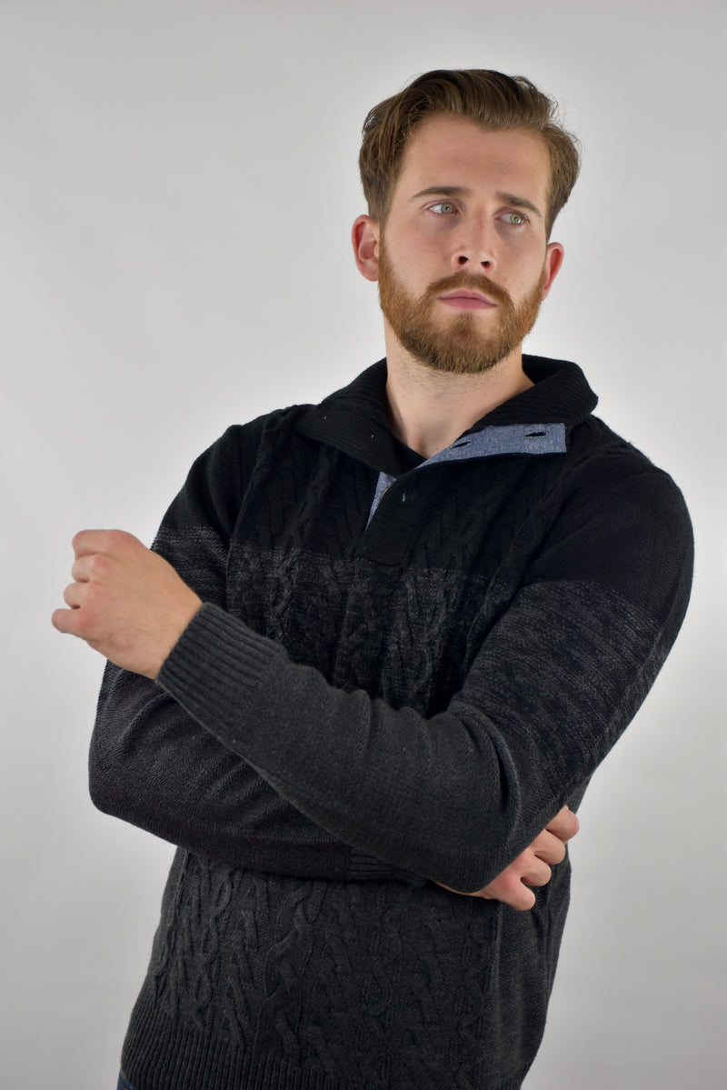 Humble Pioneer - Men's Navy Placket Jumper